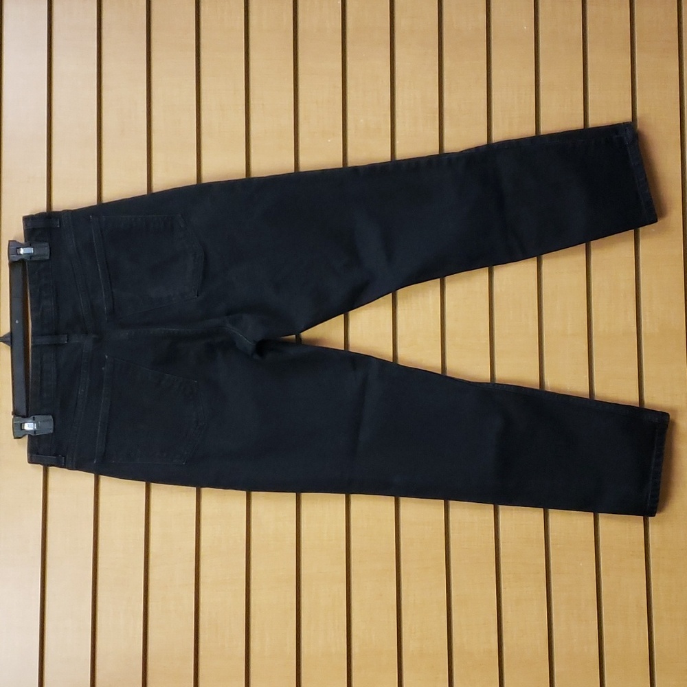 Topshop Moto Jeans W30 L32 Black Cropped Denim High Rise Slim Fit UK Style